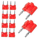 Cabilock 10 Stücke Abs Dual Banana Stecker Roten Stecker Kupfer Dual Banana Stecker Lautsprecher Kabel Stecker
