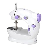 Haushaltsnähmaschine, tragbare elektrische Nähmaschinen mit Licht- und Geschwindigkeitsregelung for Anfänger, Heim-Nähzubehör (Color : Purple)