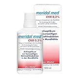 meridol med CHX 0,2% Antibakterielle Mundspülung mit Chlorhexidin zur Bekämpfung bakterieller Entzündungen in der Mundhöhle mit mildem Geschmack, 300.0 ml Lösung