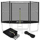 Trampolin Netz 244 cm Ersatznetz Sicherheitsnetz für Trampolin 244 cm 6 Stangen, UV-beständig Trampolinnetz Trampolinschutz Trampolinersatznetz Rundes Schutznetz für Gartentrampolin Ersatznetz Schwarz