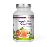 Vita2You Grapefruitkernextrakt 500mg - 120 Kapseln - 45% Bio-Flavonoide - entspricht 225mg pro Kapsel - Hochdosiert - Premium Qualität