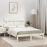 MOBCANT Massivholzbett, Bettstütze Bettsystem Bettgestell Futonbett Geeignet für Gästezimmer Hotel Wohnungen Schlafzimmer Weiß 180x200 cm