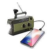 Notfall-Solarradio,Solarbaby Selbstbetriebenes Kurbelradio mit LED-Taschenlampe, SOS-Alarm,AM/FM Wetter Wind Up Radio mit 4000mAh Akku für Notladung von Smartphone-096