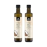 FOODIN MCT Öl 1000ml (2 x 500 ml) aus 100% Kokosöl, Multi-Chain Triglyceride (MCT) Oil, Hergestellt aus produzierter Kokosnuss, 100% glutenfrei und vegan, Ideal für Ketogene Ernährung