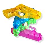 Antevia Wasserpistolen für Kinder, transparent, über 10 Modelle, Wasserstrahl, Material: Kunststoff, Farben: Gelb, Violett, Blau, Gelb, Grün, 4 Stück