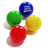 ALMAH StressBall Erwachsene Kinder mit Inspirierenden Worten (4 PCS), antistressball für Stressabbau, Schaum Stressabbau Bälle, für Kindergeburtstag Mitbringsel