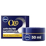 NIVEA Q10 Anti-Falten Power Regenerierende Nachtpflege (50 ml), straffende Gesichtspflege für alle Hauttypen, Nachtcreme mit Doppeleffekt Koenzym Q10 und Kreatin