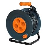 Zenitech – Kabeltrommel 4 Steckdosen – 40 m mit Überlastschutz – Orange