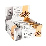BornWinner Mega Pro, High Protein Riegel, Waffle with Chocolate, 50 Prozent Eiweißgehalt, 25 g Protein pro Riegel, 12x50g