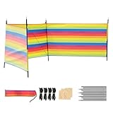 Strand-Windblocker, Sichtschutz, Camping-Windschutz, tragbarer Windschutz, Windschutzscheiben-Unterschlupf, mit Stangen und Tragetasche, Schatten, Outdoor-Ausrüstung, tragbar für Angeln, Picknicks