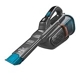 Black+Decker Lithium Dustbuster BHHV320B mit Cyclonic Action – 12V, 25AW, Akku Handstaubsauger mit ausziehbarer Fugendüse & Ladestation – Beutelloser, kabelloser Staubsauger – Titanium/Blau