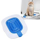 Gonetre Katzen-Toiletten-Trainingsset, Universelle Passform, 4 Schutzpolster, Wiederverwendbar, rutschfest, Katzen-Toiletten-Trainingssystem, Blau