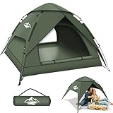 Camping Zelt, Automatisches 2-3 Personen Doppellagiges Camping Zelt Pop Up, Wasserdicht & Winddicht Campingzelt DREI Schicht Kuppelzelt, Große 3 Jahreszeiten Zelt für Trekking, Familien