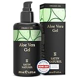 BIO Aloe Vera Gel 100% Vegan - Das Beste der Aloe Vera Pflanze - Natürliche After Sun Pflege 200ml - Bei Sonnenbrand & als Feuchtigkeitscreme - Skincare - Naturkosmetik - Satin Naturel