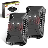 Marderschreck Auto, 2 Stück Ultraschall Marderabwehr Unterstützt USB-Laden und 4 AA-Batterien, Marderschutz mit Blitzlicht, Anschluss an 12V Autobatterie, für KFZ, Motorraum, Dachboden, Haus, Garten
