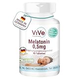 Melatonin 0,5mg - 90 Tabletten - sicher dosiert und vegan - vor dem Schlafengehen | Qualität aus Deutschland von ViVe Supplements