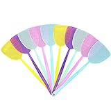 Cookwowe Fliegenklatsche aus Kunststoff, langer Griff, manuelle Fliegenklatsche für Fliegen und Mücken, mehrfarbig, zufällig, 10 Stück