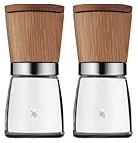 WMF Ceramill Nature Salz und Pfeffermühle Set 2-teilig, Gewürzmühle holz, unbefüllt, für Salz, Pfeffer, Chilli, Salzmühle, Pfeffermühle Holz, Grinder, Keramikmahlwerk
