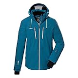 killtec Herren Skijacke/Funktionsjacke mit abzippbarer Kapuze und Schneefang KSW 44 MN SKI JCKT, mittelblau, S, 38698-000