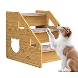 Bed Steps For Dogs - Portable 3-Step Dog Steps For Medium/Small Dogs, Old Cats,Portable Dog/Cat Ladder, Wood Construction For High Beds Sofa