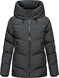 Ragwear Damen Winterjacke warme, wasserdichte Basic-Steppjacke mit Kapuze Cessi YOUMODO Dark Grey Gr. S