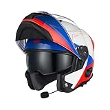 ORIGINE Motorradhelm Bluetooth Klapphelm Integralhelm ECE2206 Mit Doppelvisier