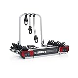 Atera 022695 PKW Fahrradträger Strada Sport 3, Auto-Kupplungsträger mit Leuchten - für 3 Fahrräder - Black Edition