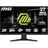 MSI MAG 274QF X24 27' WQHD Gaming Monitor - Rapid IPS Panel 2560x1440 240Hz 0,5ms HDR Ready, AMD FreeSync Premium, AI Vision, HDMI 2.0b, DPort 1.4, Bord, neigbar, VESA kompatibel, Schwarz