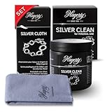 Hagerty Set Silver Clean Schmucktauchbad + Silver Cloth Schmuck Reinigungstuch für Silberschmuck und versilbertem Schmuck I Effektiver Schmuckreiniger und Poliertuch für erneuerten Glanz und Pflege