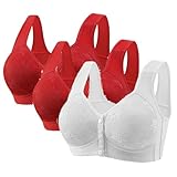 3er Pack BH Damen Ohne Bügel Push Up BHS Große Größen Seamless Bra Starker Halt Nahtlose Soft Bustier Komfort Vollschalen Gepolstert Büstenhalter Verstellbar Unterwäsche für Alltag Kleidung