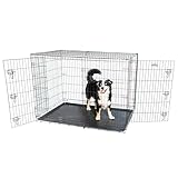 Hundekäfig Fortressoo3XL, Transportbox für große Hunde, 137 x 94 x 114 cm, faltbar, 2 Türen, abnehmbare Platte, Verwendung im Innenbereich, Paitsy