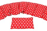STERNE Kirschkernkissen 2 er Set 7 Kammer + kleines 67 x 18 cm Körnerkissen Wärmekissen XXL Dinkel Weizen Raps Trauben Kältekissen Mikrowelle + Backofen (Rot Sterne, Traubenkerne)