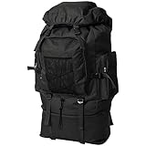 Xichuzi Armeerucksack XXL 100 L, Rucksack Militär, Notfallrucksack, Daypack, Wanderrucksack, Built for Athletes Rucksack,Schwarz