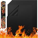 CIRULLI 8 Stück BBQ Grillmatte für Gasgrill,50x32 grillmatte，Wiederverwendbar,GrillmatteZuschneidbare Größe,Hitzebeständig PFOA-Frei Teflon BBQ Grillmatte für Holzkohlegrill,Grill,Backofen