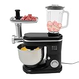 JUDEMII Multifunktionsmixer mit Saftbehälters Standmixer mit 6L Rührschüssel Hochleistungsmixer Rührbesen Küchenmixer für Smoothies Pizza Waffeln Milchshakes Brot Teig