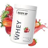 BODY IP Perfect Whey Protein Pulver | Erdbeere | Eiweißpulver für Protein Shake & Muskelaufbau | hoher BCAA Anteil | 30 Portionen | Whey Isolat & Konzentrat | hoher Eiweißgehalt | 900g