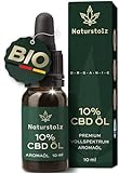 Naturstolz® CBD-Öl 10% Vollspektrum - Bio Hanföl Tropfen - Deutsches Qualitätsprodukt mit 1000mg Cannabidiol - laborgeprüft und zertifiziert - FÜR DEIN WOHLBEFINDEN
