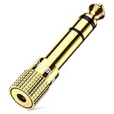 POSUGEAR Klinke Adapter 3.5mm auf 6.35mm 1 Stück, 6.35 Klinkenstecker auf 3.5 Klinken Buchse aux Audio Adapter mit Vergoldete Kontakte für Kopfhörer oder Lautsprecher ……