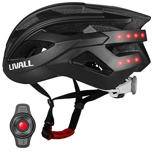 Smart Fahrradhelm mit LED Rücklicht und Blinker, Bluetooth Fahrradhelm mit drahtloser Fernbedienung, SOS-Warnung und eingebautem Mikrofon und Lautsprecher, Erwachsene Herren und Damen