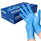The Real Touch Einweghandschuhe, Blau Nitrilhandschuhe - Box mit 100 Stück, Einmalhandschuhe Puderfrei & Latexfrei, Nitril Handschuhe Einweg für Küche & Reinigung