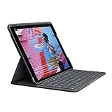 Logitech Slim Folio für iPad (7., 8. und 9. Generation) Tastatur-Case mit integrierter kabelloser Tastatur, UK QWERTY-Layout - Graphit