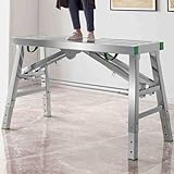 Arbeitsplattform, Mehrzweck-Gerüstleiter mit Einstellbarer Höhe und klappbarem Design für Deckendekoration und -Reinigung, 180 cm