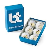 Bt cricket ball expert Cricketbälle, Weiß, 156 g, 4 Stück, 6 Bälle, echtes Leder, hervorragende Qualität