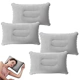 UILYNIU 4Stück Grau Aufblasbares Kissen Camping Kissen Reisekissen Aufblasbar Strandkissen Camping Kopfkissen Aufblasbares Kopfkissen Camping Pillow Camping Luftkissen für Camping Urlaub Strand (Grau)