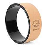 TREXO Yoga Rad Naturkork mit einem Durchmesser von 32 cm und einer Breite von 13 cm in Braun aus 100% ökologischem Kork Perfekt zum Dehnen Bequem durch Schaumstoffpolsterung Leichtes Yoga Rad