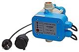 CHM GmbH® Pumpensteuerung Einschaltdruck einstellbar Druckschalter für Gartenpumpe mit Trockenlaufschutz, aus Messing, Blau