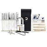 20-teiliges Lockpicking-Set mit transparentem Vorhängeschloss, professionelles Lockpicking-Set für Anfänger, Experten, tragbare Herren-Gadgets für Sicherheit und Training