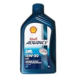 Shell 1504001 Motoröl Advance 4T AX7 15W-50, 1 L, 22.10x11.70x22.10