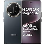 HONOR Magic7 Lite Smartphone 5G Without Contract, Dual SIM NFC Android Mobile Phones (512G ROM/8G RAM,6600 mAh,108MP,Drop/Water/Heat-Resistant,Al Intelligent, 6.78 Zoll AMOLED Display),Titanium Black
