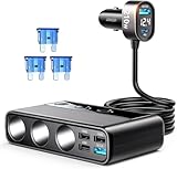 JOYROOM 210W Zigarettenanzünder Verteiler,【2025 Upgrade】 Auto KFZ Ladegerät Adapter, 3 Fach 12V/24V Stecker Ladekabel Splitter mit 36W PD & 5 USB Anschlüsse für iPhone 16/iPad/Dashcam/GPS/Sitzheizung